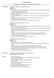 Cardiovascular Technician Resume Samples Velvet Jobs