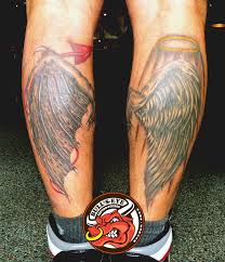 Those are pretty detailed tattoos. Good Vs Evil Tattoo S By Bullseyetattoo On Deviantart