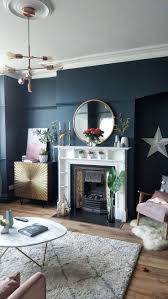 Dark Blue Walls What S Not To Love Hornsby Style Blue And Gold Living Room Blue Living Room Decor Blue Walls Living Room