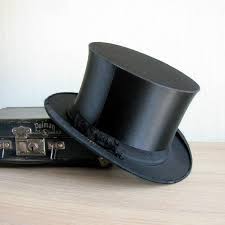 Antique Silk Top Hat Drgm German Original Collapsible Top Hat Black Cylinder Gothic Steampunk Shabby Costume Unisex M 30s Top Hat Silk Top Fashion Accessories Jewelry