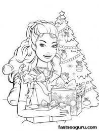 Printable Barbie Girl With Christmas Tree And Gifts Coloring Pages Printable Coloring Pages For Mermaid Coloring Pages Barbie Coloring Pages Barbie Coloring