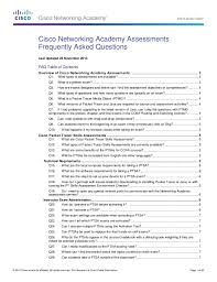 Cisco Networking Academy Assessments Faq