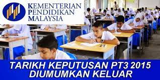 Makluman kepada semua calon yang telah menduduki pentaksiran tingkatan 3 (pt3) bagi tahun 2017, tarikh dan semakan keputusan pt3 adalah rasmi. Semakan Keputusan Pt3 2015 Online