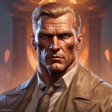 Doc Savage head and shoulders portrait, 8k resolution concept art portrait  by Greg Rutkowski, Artgerm, WLOP, Alphonse Mucha dynamic lighting...