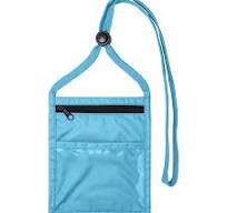 Light Blue Pouch with Front Zipper Pocket