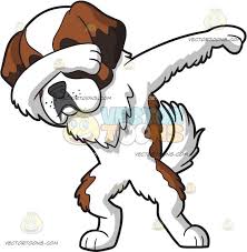 Black And White St Bernard Clipart A Saint Bernard Dog Doing The Dab St Bernard Dogs Dog Drawing Bernard Dog