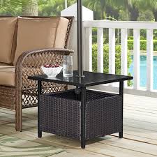 Tassel umbrella beach outside umbrella and stand patio umbrella tilt mechanism parts patio set with. Ulax Furniture Patio Pe Wicker Umbrella Side Table Stand Outdoor Bistro Table With Umbrella Hole Walmart Com Walmart Com