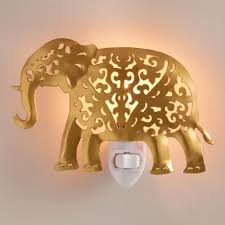 Matte Gold Cutout Elephant Night Light By World Market Luzes Da Noite Decoracoes De Elefante