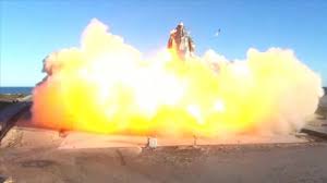 For more information see explode#etymology. Spacex Rocket Test Flight Ends With Explosion