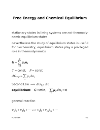 Free Energy And Chemical Equilibrium