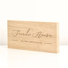 Turschild Familie Personalisiert Aus Eiche Massivholz Turschild Familie Turschilder Hausturschilder