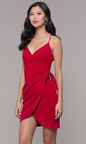 Short Wrap Cruise Party Dress With Tulip Skirt Lace Party Dresses Cheap Mini Dresses Cocktail Dress Party