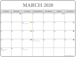 March 2020 Calendar Printable Template In 2020 Moon Phase Calendar Moon Calendar Lunar Calendar