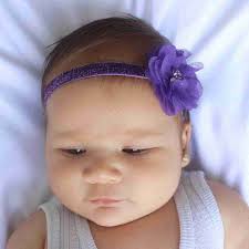 Vincha Morada con Flor Alba