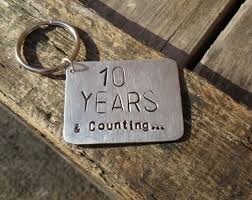 10 Year Anniversary Keyring Gifts Aluminium Tin Ten Years Wedding Keychains 10th 10th Wedding Anniversary Gift 10th Anniversary Gifts 10 Year Anniversary Gift