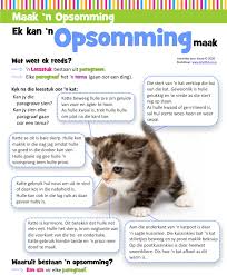 Hoe Skryf Ek N Opsomming Eienskappe Van N Opsomming Rubriek Vir Opsomming Afrikaans Language Afrikaans Cool Math Tricks