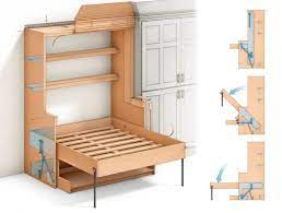 Murphy bed concepts home base desk & wall beds potato deskbeds patented proprietary metal hardware wood knifelike plans installation manual with. Built In Cabinet Effortlessly Converts From Desk To Bed Fine Homebuilding