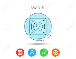 usa socket icon electricity power adapter sign calendar user