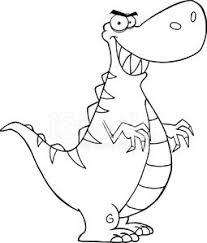 Brachiosaurus dinosaur cartoon in black and white clipart royalty. Black And White Cartoon Dinosaur Clipart Image