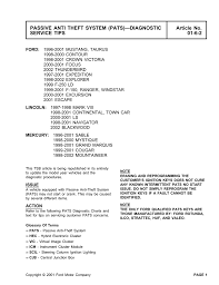 passive anti theft system pats diagnostic article no