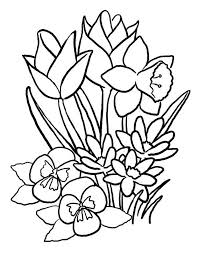 Joli Bouquet De Fleurs De Saison Coloriage Printemps Coloriage Coloriage Fleur