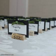 Create your custom place cards with adobe spark post, then explore other projects within the app to help with your planning process. Diy Wedding Place Cards From Wine Corks Green With Decor