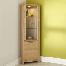 Oslo Light Oak Corner Display Cabinet Living