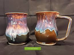 Both Are The Same Glazes Iron Luster Under Oatmeal Left Is 4x Iron Luster Right Is 2x Heavy U Ceramics Ideas Pottery Ceramic Glaze Recipes Glaze Ceramics