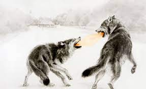 Run To The Woods Wolves Fighting Wolf Drawing Wolf Art