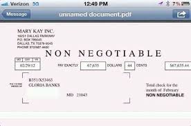 This Is A Real Mary Kay Corporate Commission Check To