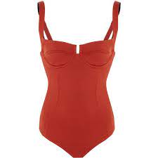 Reina Olga Bardot Underwire One Piece Swimsuit 145 Liked On Polyvore Featuring Swimwear One Piece Swimsuits Swim Underwire Swimsuit Fashion Red Swimwear