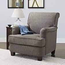 better homes gardens grayson upholstered club accent chair gray walmart com linen club chairs accent chairs club chairs