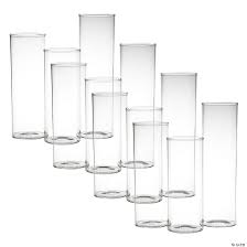 Bulk Glass Cylinder Vase Set 12 Pc