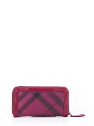 details about burberry women pink leather wallet one size