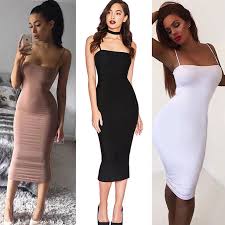2 99 Women Bodycon Slim Short Midi Dress Evening Cocktail Party Clubwear Pencil Dress Eb Womens Midi Dresses Simple Style Outfits Black Dress Outfit Casual