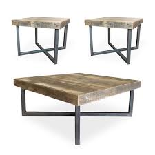 Reclaimed Wood And Metal Square Coffee And End Tables Set Free Shipping Coffee And End Tables Coffee Table Painted Coffee Tables
