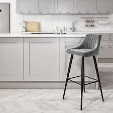 Check spelling or type a new query. Grey Velvet Bar Stool With Back 77cm Macie Furniture123