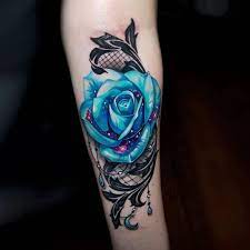 Artist Tylermalek Follow For More Or Visit Inklocations Com Link In Bio Getinked Inklocation Lace Rose Tattoos Colorful Rose Tattoos Blue Rose Tattoos