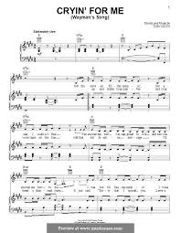 Cryin For Me Wayman S Song By T Keith Songs Song Words Song Sheet