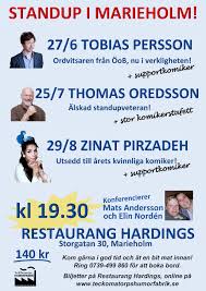 Fredrik andersson (komiker) mackan andersson. Teckomatorps Humorfabrik Nu Kan Vi Antligen Presentera Sommarens Standup Program Pa Restaurang Hardings I Marieholm 27 6 Tobias Persson Utsedd Till Arets Manliga Komiker Svenska Standupgalan Kand Som Ordvitsande Personal I Oob Reklamen Gyllene