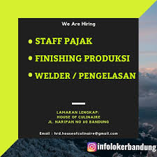 Lowongan Kerja House Of Culinaiere Hoc Bandung Maret 2020 Infolokerbandung Com Sistem Akuntansi Membaca Pendidikan