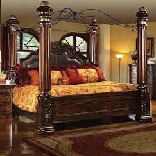 Mcferran Home Furnishing Mcferran Tuscan Rich Brown Queen Bed B6003 Q Canopy Bedroom Sets King Size Bedroom Sets King Bedroom Sets