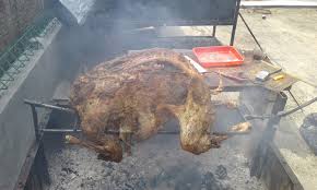 However, other kind of meat such as beef, chicken or seafood might be used as well. Kambing Guling Bandung Pembakaran Tradisional
