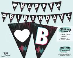 Tiktok Inspired Banner Printable Tiktok Birthday Banner Etsy Printable Banner Birthday Banner Banner