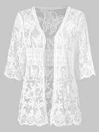 Open Front Butterflies Lace Cover Up Beachwear Fashion Fashion Lace