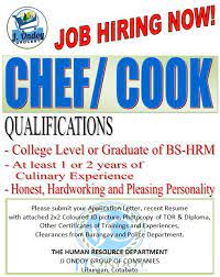 She's clearly the best person for the job. Kie Sagayno Jabido Group Of Companies Job Hiring For Chef Cook Apply Now Facebook