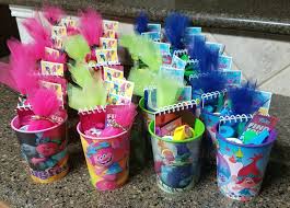 First Birthday Party Favor Ideas Homemade Trolls Party Favor Cups Trolls Birthday Party Trolls Birthday Trolls Birthday Favors