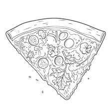 Pizza Coloring Page Drawing Pizza Coloring Page Doodle Art Image Outline  Sketch Vector, Wing Drawing, Pizza Drawing, Ring Drawing PNG and Vector  with Transparent Background for Free Download