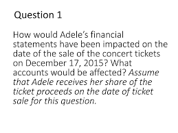 How Are Adeles Financial Statements Impacted When Tickets