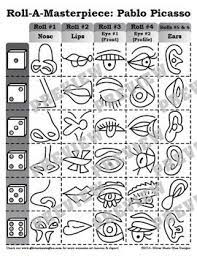 This helps them to understand the rest of the work included in the art worksheets as well. Roll A Masterpiece Pablo Picasso Art History Game Pablo Picasso Art Picasso Art Art Sub Plans